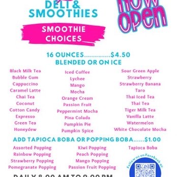 YK Donuts and Smoothies Menu